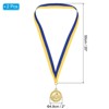 Unique Bargains Zinc Alloy Corrosion-Resistant Detachable Neck Strap Embossed Design Award Medals Gold 2 Pcs - 2 of 4