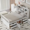 Twin Size Captain Platform Bed Frame with Storage Bookcases, Shelves, Cabinet and 4 Drawers-ModernLuxe - 2 of 4