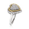 Ross-Simons 0.33 ct. t.w. Pave Diamond Roped Heart Ring in Sterling Silver With 14kt Yellow Gold - 3 of 4