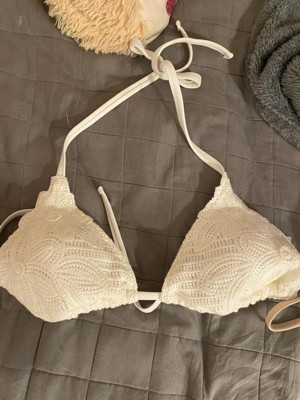 Women's Crochet Halter Triangle Bikini Top - Shade & Shore™ Off-white Xl :  Target