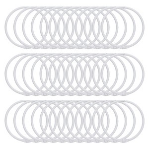Unique Bargains Iron Round Snap Durable Smooth Glide Shower Curtain Rings 36 Pcs - 1 of 4