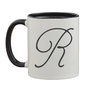 Personalization Mall Initial Accent Personalized Black 11 oz. Coffee Mug - 1 of 1