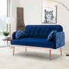 NicBex 55.1 Inch Loveseat,Modern Velvet Fabric Loveseat Sofa with Gold Metal Legs,2-Seater Small Couch for Living Room,Apartment - 2 of 4