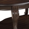 NicBex 22 Inch Round Side Table Retro Wooden End Table with Storage Shelf and 4 Legs for Living Room, Bedroom - 4 of 4