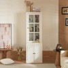 Okak Modern Display Buffet Cabinet with Glass Doors & Adjustable Shelves, Bookshelves Pantry Cabinet for Kitchen/Hallways/Living Room - 2 of 4