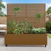 SpassWay Metal Planter Box with Trellis Raised Garden Bed with Arbor Privacy Screen Black/Gray/brown - 2 of 4