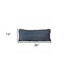 20" X 20" Dark Blue And White 100% Cotton Abstract Zippered Pillow - 3 of 4