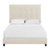 NicBex Modern Queen/King Upholstered Platform Bed Frame with Tufted Headboard,Solid Wood Slats Support,Box Spring Needed,Easy Assembly,Beige - 4 of 4
