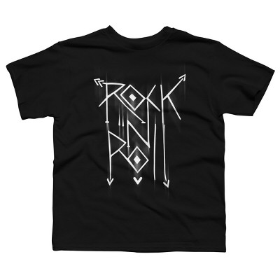 Boy's Design By Humans Rock N Roll White By alnavasord T-Shirt
