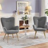 Yaheetech Set of 2 Boucle Accent Chair with Wood-tone Metal Legs for Livingroom - 2 of 4