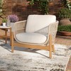 New Classic Furniture,Solstice Wood Patio Club Chair, Linen Beige - 4 of 4