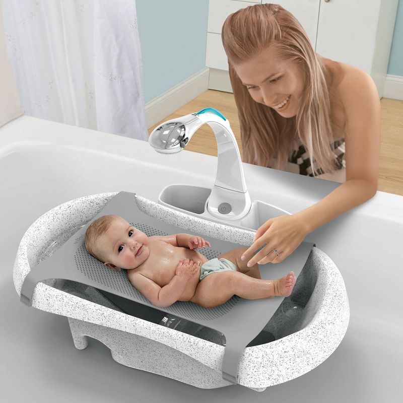 The First Years Rain Shower Baby Spa Newborn to Toddler Tub with Soothing Spray Showerhead, 3 of 8