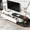 68-76"W Extendable TV Stand TV Console Entertainment Center Media Console with 3 Drawers and Adjustable Legs for TVs Up to 75", White+Black-ModernLuxe - 2 of 4