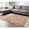 Rust And Ivory Wool Argyle Hand Hooked Area Rug - 2 of 4