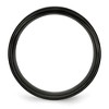 Black Bow Jewelry 8mm Black Plated Stainless Steel Brushed Center Grooved Edges Band - 2 of 4
