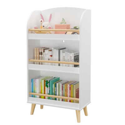 Boersma 3-Tier Wooden Kids Bookshelf – Montessori-Style Bookcase for Toddlers, Fiberboard Display Organizer for Kids Room, Nursery, Playroom