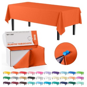 Crown Display 54" X 300' Roll In A Box Cut-To-Size Disposable Plastic Table Cover With Cutter - 1 of 4