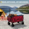 Heavy Duty Foldable Wagon for Beach, Extra Large Collapsible Foldable Wagon for Camping, All Terrain Beach Wagons Extended with Cup Holders for Sand - 2 of 4