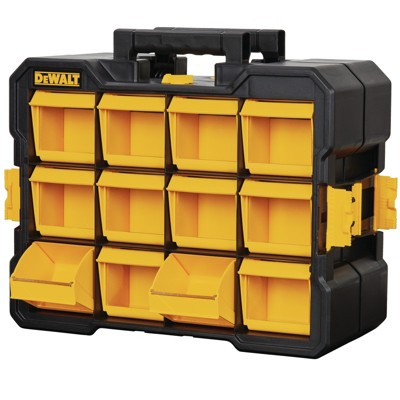 DeWalt - Flip Bin Storage Organizer - 12 compartments - Plastic - Yellow - 4.2 in.