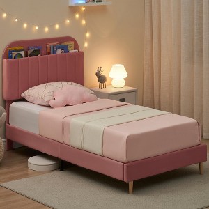 Twin XL Bed Frame with Storage Headboard - 1 of 4