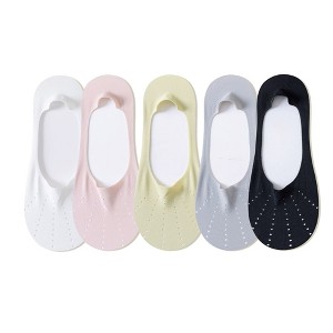 Anna-Kaci 5 Pairs Women Low Cut No Show Socks Breathable Stretch Knit Liner Design Anti-Slip Heel Grip for Flats and Loafers - 1 of 4