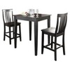 Crosley 3pc Pub Dining Set with Tapered Leg and School House Stools Black Finish: Hardwood Veneer, Non-Extension Table - 2 of 4