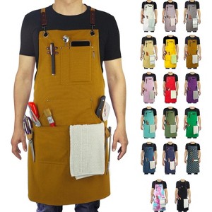 Heavy-Duty Multi-Pocket Canvas Apron - for Gardening, Painting, BBQ, Carpentry & More, Adjustable Sizes M to XXL for All Professions - 1 of 4