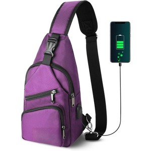 Casual Sling Backpack for Men Women, Hands-Free Crossbody Bag, Lightweight Chest Pack - 1 of 4