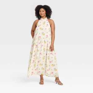 Women's Tie Neck Maxi Dress - A New Day™ - 1 of 3