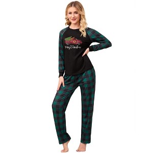 Christmas Pajamas for Family Pjs Matching Sets PlaidShirts Pants Sleepwear Nightwear Women Men Kids - 1 of 4