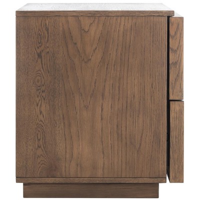 Zeus Medium Oak 2-Drawer Transitional Nightstand