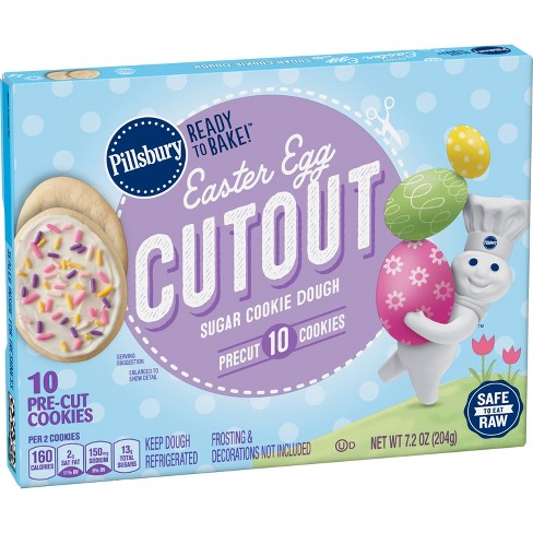 Pillsbury Ready To Bake Egg Cutout Shape Sugar Cookies 10ct 7 2oz Target