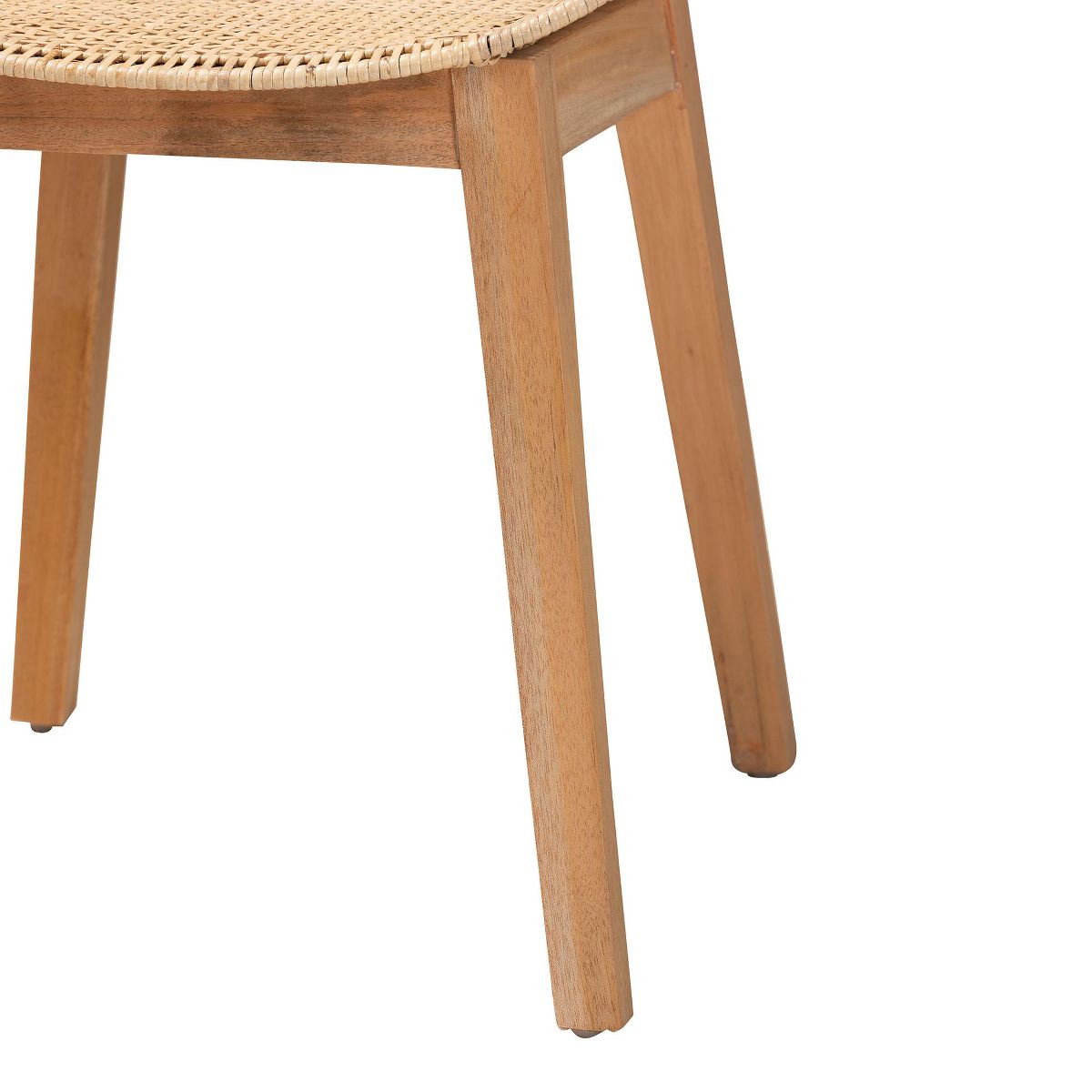 bali & pari Ballerina Japandi Natural Brown Finished Mahogany Wood and Rattan 2-Piece Dining Chair Set - thumbnail 6