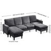 SKRAN Sectional Sofa,Modern Design Chenille with Storage Chaise for Apartment, Studio, Office,Living Room - 3 of 4