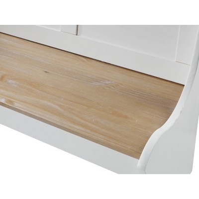 Parkside Antique White and Light Brown Pine Breakfast Nook Set