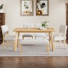 6 Piece Vintage Dining Table Set for 6, Farmhouse Dining Set with 4 Upholstered Dining Chairs & Bench, Natural Wood Wash/Gray - ModernLuxe - 2 of 4