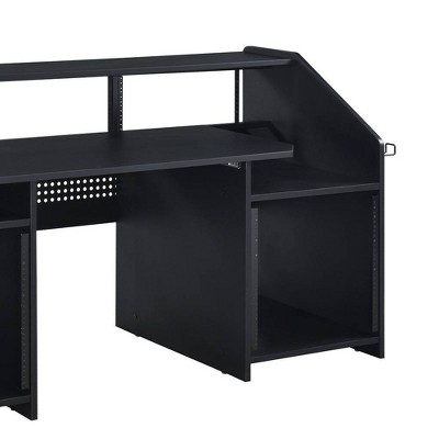 Studio Black 71" Music Desk with Keyboard Tray and Headphone Hooks