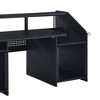 Annette 71" Desks Black - Acme Furniture: Sturdy Metal Frame, Wood Composite, Open Storage Shelf - image 3 of 4