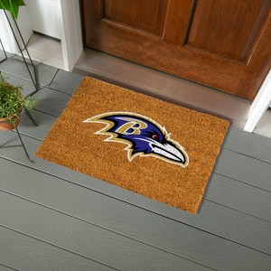EvergreenNFLBaltimore Ravens Logo Natural Coir 28 x 16 Inches Indoor Outdoor Doormat - 1 of 4