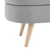 GlasFlength Ottomans and Benches Oval Storage Bench with Rubber Wood Legs Simple Fashion Design for Modern Living Spaces, Gray, 44"*16.15"*9.5" - 3 of 4