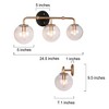 LNC Cllenqy Matte Gold Modern/Contemporary Vanity  Lights,Clear Glass/Opal Glass, 1 Light/ 3 Light - 3 of 4