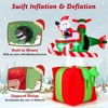 Tangkula 6 FT Christmas Inflatables Xmas Santa Claus in Helicopter Above Gift Box Santa Flying Airplane w/LED Lights & Wind Ropes Holiday Decoration - 3 of 4