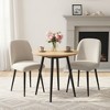 Wooakway 2 Beige/Gray Dining Chairs Metal Legs Slanted Back Wide Seat 23" x 33" for Living Dining Room - 4 of 4