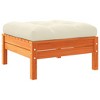 vidaXL Patio Footstool with Cushion Wax Brown Solid Wood Pine - 2 of 4
