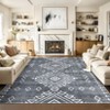 Modern Striped Geometric Rugs for Bedroom Retro Thin Soft Washable Low Pile Area Rugs Easy Care Non Slip Soft Carpet for Living Room - 4 of 4