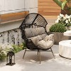 Christopher Knight Home Benno Outdoor Wicker and Iron Egg Chair with Weather-Resistant Cushion - 2 of 4