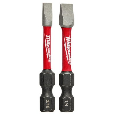 Milwaukee 48-32-4920 SHOCKWAVE 2" Slotted #8/#10 Impact Bit Set - 2 Piece