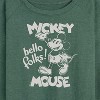 Women's - Disney - Mickey Mouse Hello Folks Lightweight French Terry Wide Neck Long Sleeve Shirt - 2 of 4