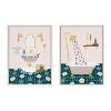 Kate and Laurel Sylvie Floral Sink and Floral Bath Framed Canvas Art Set by Leonora Jennifer Benza of Yellow Heart Art - 2 of 4