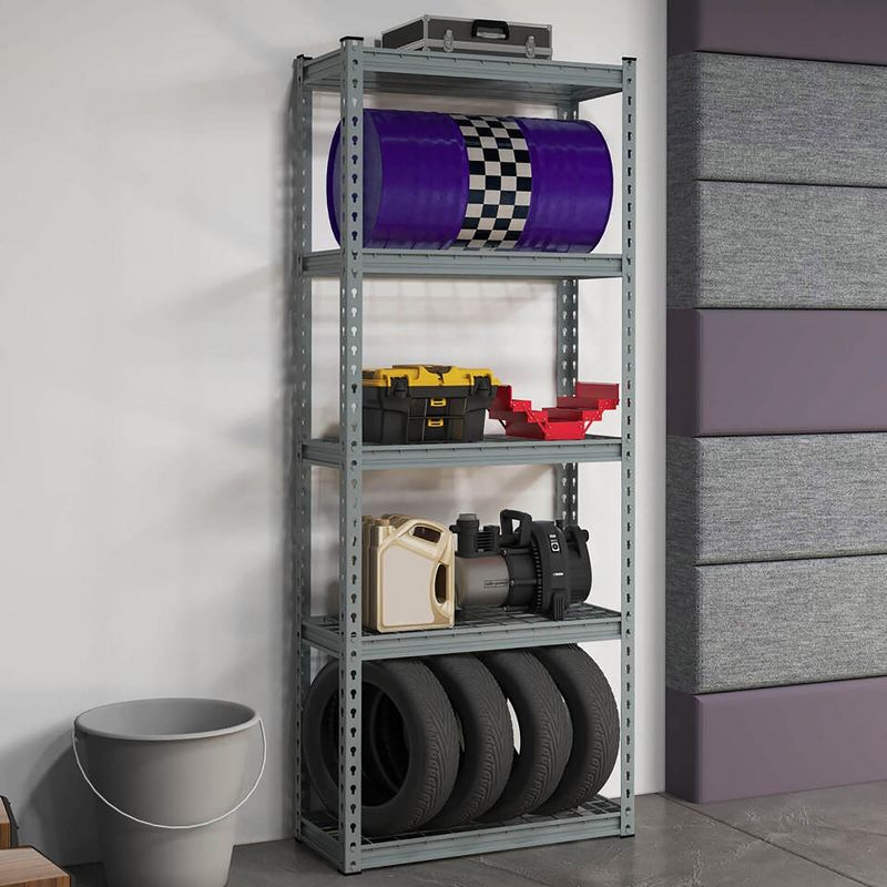Tangkula 5-Tier Metal Shelving Unit Heavy Duty Wire Storage Rack with Anti-slip Foot Pads, 2 of 11